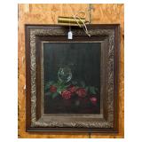 Vintage Oil Floral Still Life w/Roses