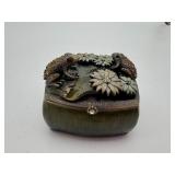 Whimsical Frog & Daisy Trinket Box