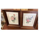 Pair of Framed Botanical Floral Art Prints