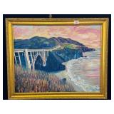 Coastal Bridge Landscape Painting by DePierre