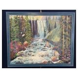 Waterfall & Eagle Landscape Painting dePierre