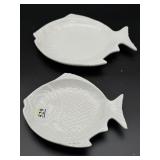 (2) White Ceramic Fish Dishes