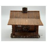 Vintage Folk Art Stone Log Cabin