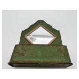 Antique Green Metal Shaving Mirror