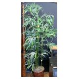 Large Artificial Bamboo Palm Tree in Basket