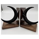 Art Deco Style Crescent Moon Bookends