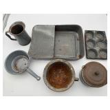 Grey Enamelware Lot
