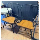 Pair of Windsor Style Wood/Metal Armchairs