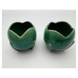 Nelson McCoy Green Ceramic Tulip Ball Planter