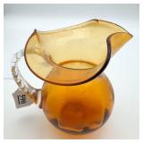 Mid Century Modern Amber Art Glass Pitcher