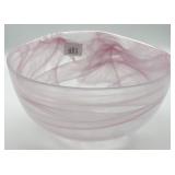 Vintage Alabaster Swirl Glass Serving Bowl
