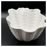Vintage White Ceramic Scalloped Seashell Bowl