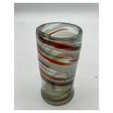 Hand Blown Swirl Art Glass Vase