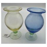 (2) Two Toned Tiffin Glass Company Vases