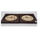 Pair Framed Needlepoint Duck Pictures