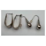 Sterling Silver Earrings 2 Pair