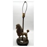Vintage Poodle Figurine Table Lamp