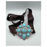 Faux Turquoise Flower Belt
