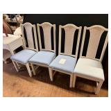 Vintage White Wicker Dining Chairs (4)