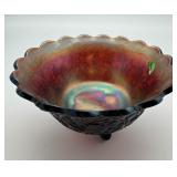 Carnival Glass Footed Bowl