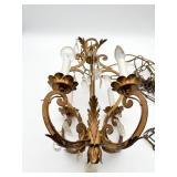 Gold Gilt Metal Toleware Chandelier