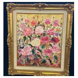 Painting of an Abundant Rose Garden by DePierre