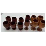 Vintage Wooden Carved Goblets