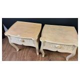 Pair of Rattan Accent Tables