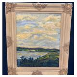 Waterfront Landscape Painting by dePierre