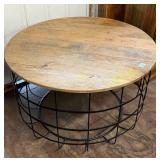Industrial Style Wood/ Metal Round Coffee Table