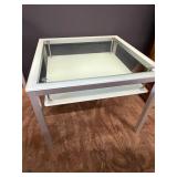 Modern Metal Glass Top Side Table