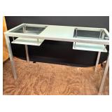 Modern Metal Glass Top Console Table