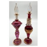 Vintage Hand Blown Cranberry Glass Perfume