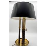 Vintage Brass and Black Candlestick Table Lamp