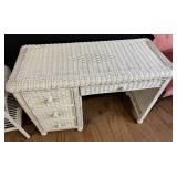 White Wicker Desk