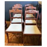 Carved Rose Back Dining Chairs (6)