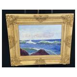 Coastal Waves Framed Painting by DePierre