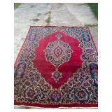 Persian Wool Rug Red As Is