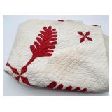 Red & White Quilted Bedspread
