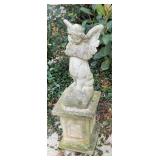 Concrete Angel on Pedestal
