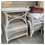 Wicker Patio Furniture (2) Chairs & Tables w/