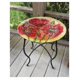 Patio Accent Table with Metal Stand