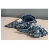 Pair of Glazed Ceramic Conch Shells