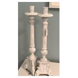 Pair of Distressed Candlestick Holders