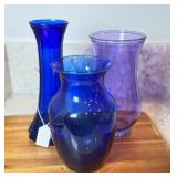 Collection of Floral Vases Blue & Purple