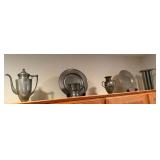 Collection of Pewter Right Side of Cabinets