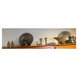 Collection of Pewter Left Side of Cabinets
