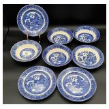 Assorted Blue Willow Bowls, Plates & Etc.