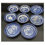 Blue Willow Bowls & Saucers
