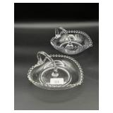 (2) Imperial Glass Candlewick Heart Shaped